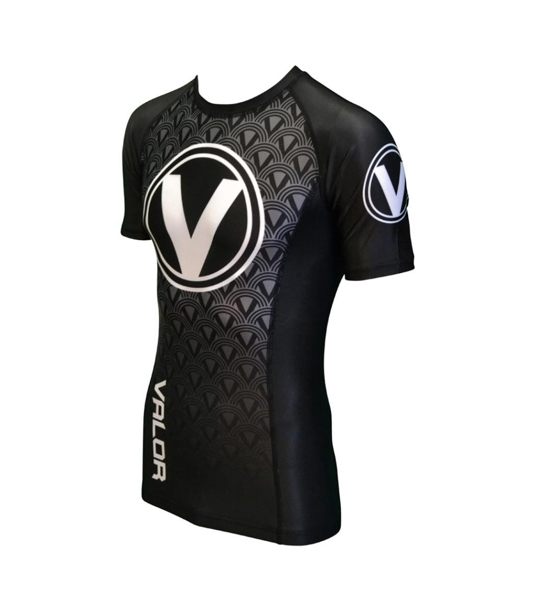Kids No Gi BJJ/MMA Rash Guard - Valor Black - Valor Fightwear