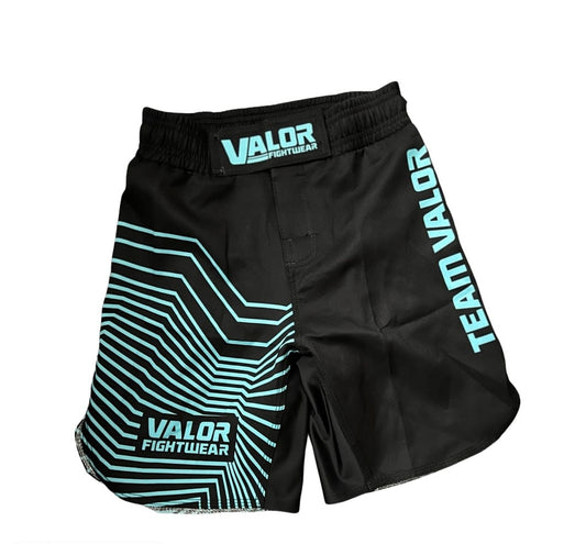 KIDS VALOR GEO BLUE SHORTS Kids MMA Shorts Valor Fightwear