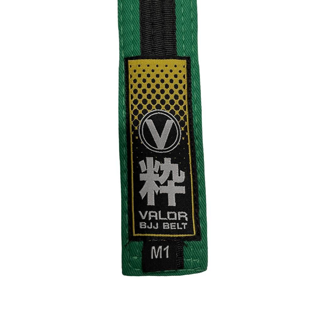 Kids IBJJF Rank Belt - Green with Black Stripe - BJJ Belt - Valor Fightwear