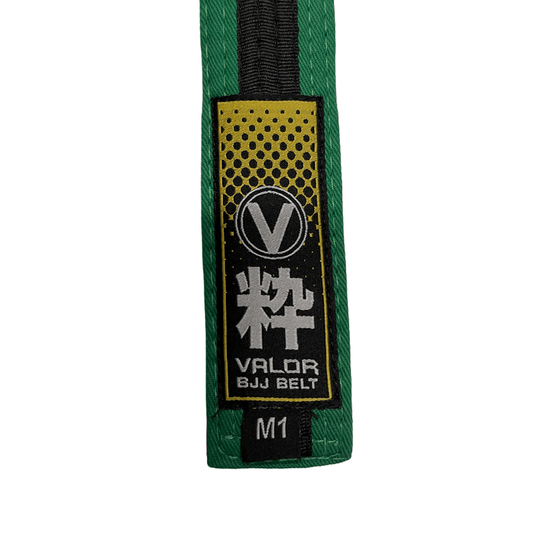 Kids IBJJF Rank Belt - Green with Black Stripe - BJJ Belt - Valor Fightwear Kids Belt Valor Fightwear   