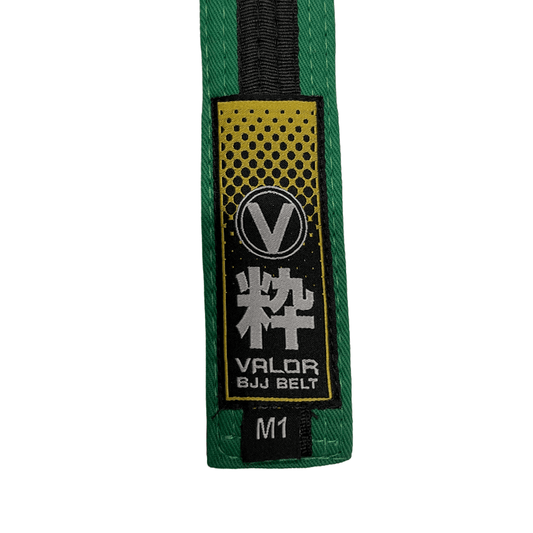 Kids IBJJF Rank Belt - Green with Black Stripe - BJJ Belt - Valor Fightwear Kids Belt Valor Fightwear