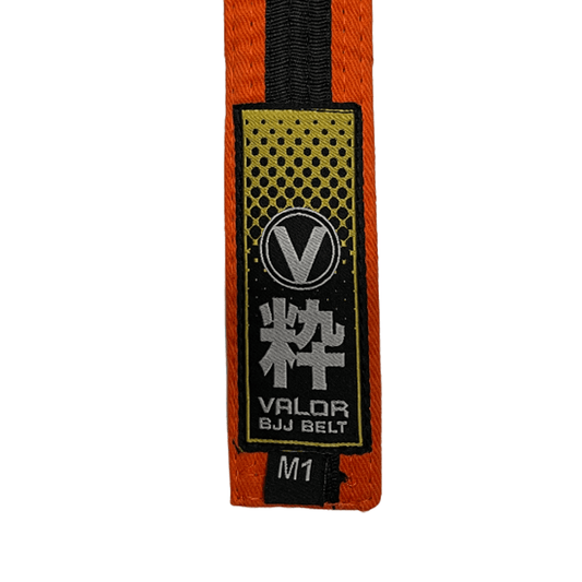 Kids IBJJF Rank Belt - Orange with Black Stripe - BJJ Belt - Valor Fightwear Kids Belt Valor Fightwear